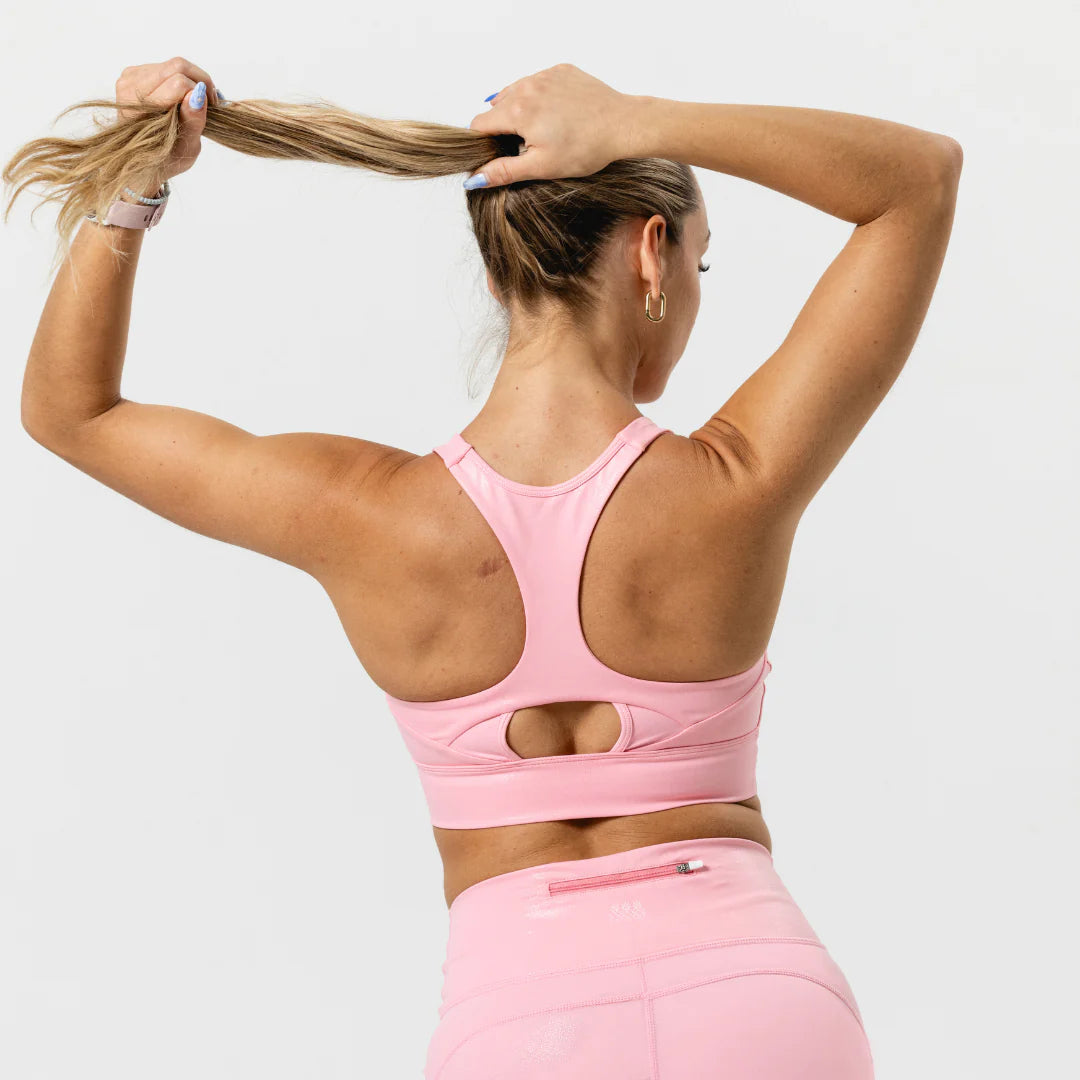 Tres Piñas | Women's Endurance Sports Bra | Pink Glitter