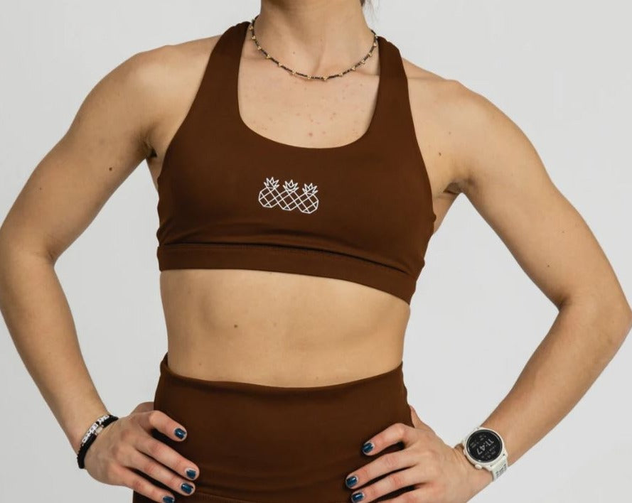 Tres Piñas | Women's Criss Cross Sports Bra | Bronze