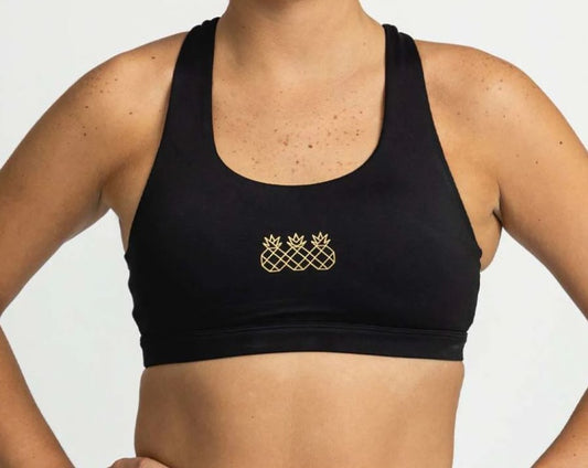 Tres Piñas | Women's Criss Cross Sports Bra | Oro negro