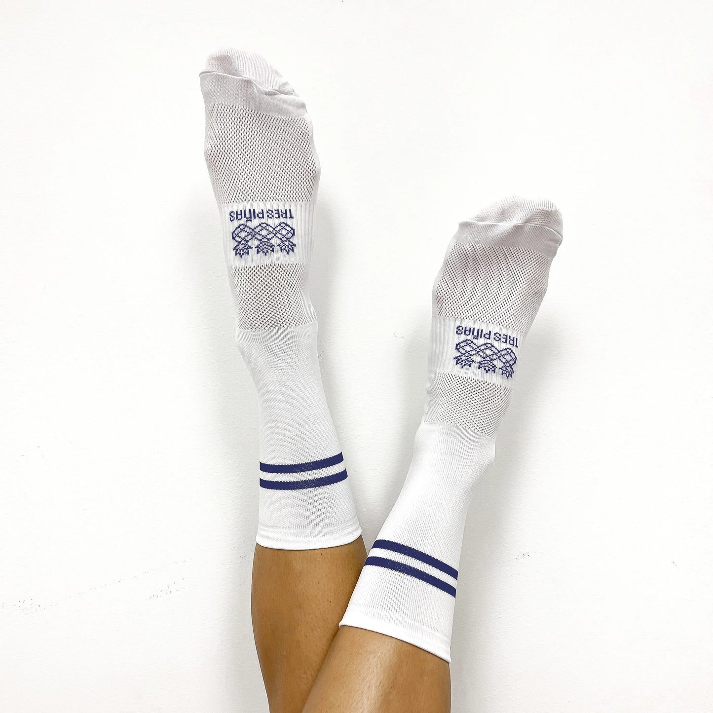 Tres Piñas |  Double Stripes Socks | Azul marino oscuro