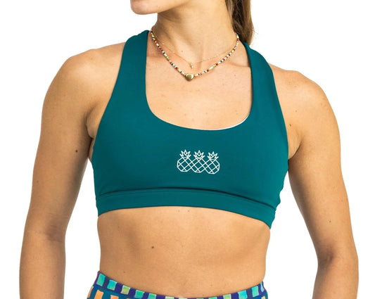 Tres Piñas | Women's Criss Cross Sports Bra | Jade